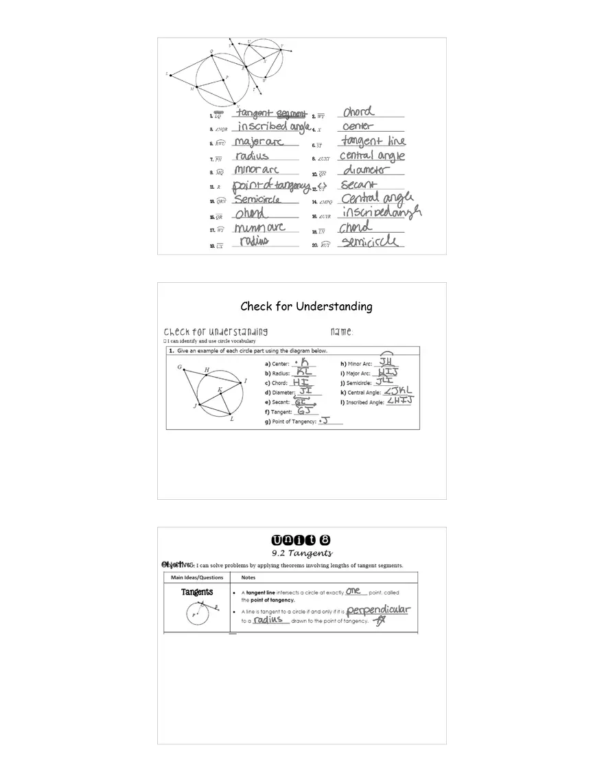 Tangents Class Notes - Page 1