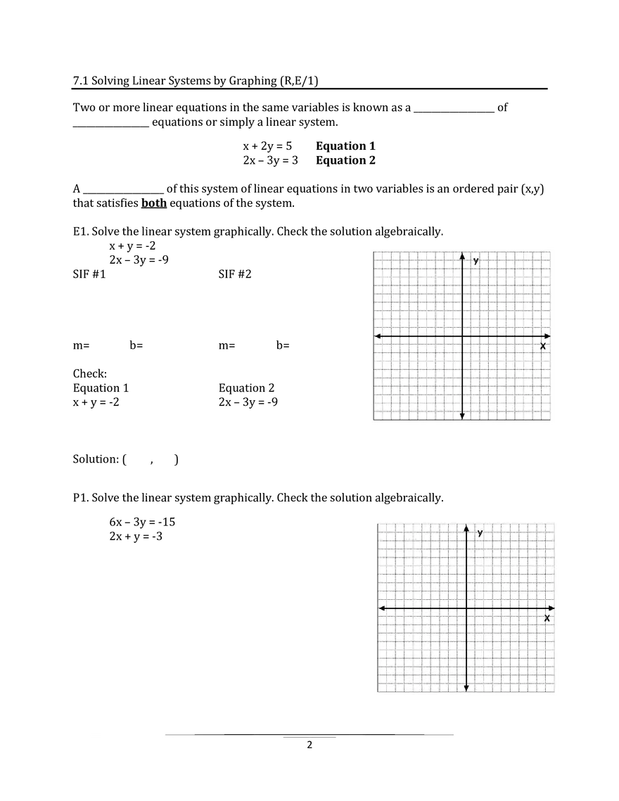 Unit 4 Systems of Equations - Page 2