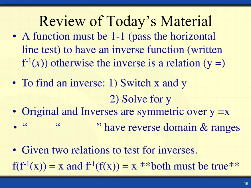 Inverse Functions - Page 7