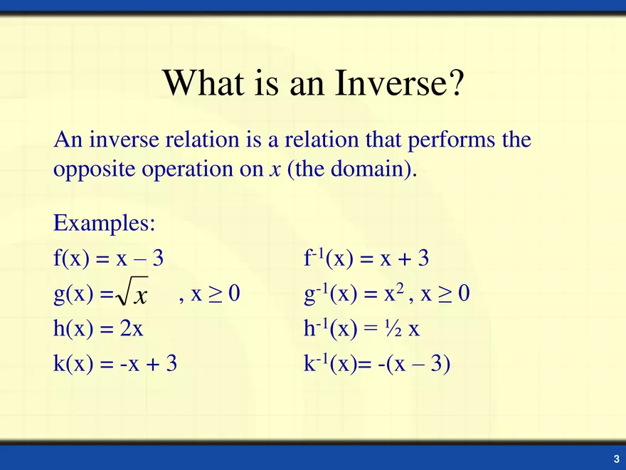 Inverse Functions - Page 9