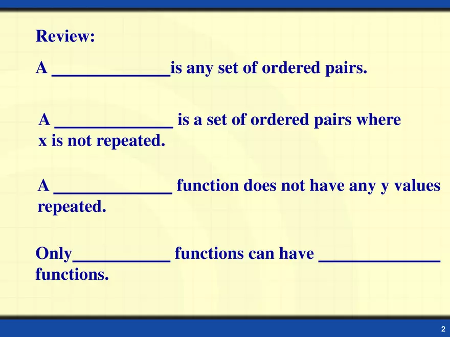 Inverse Functions - Page 2
