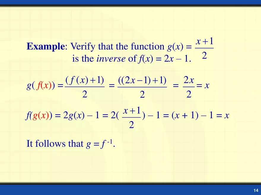 Inverse Functions - Page 5