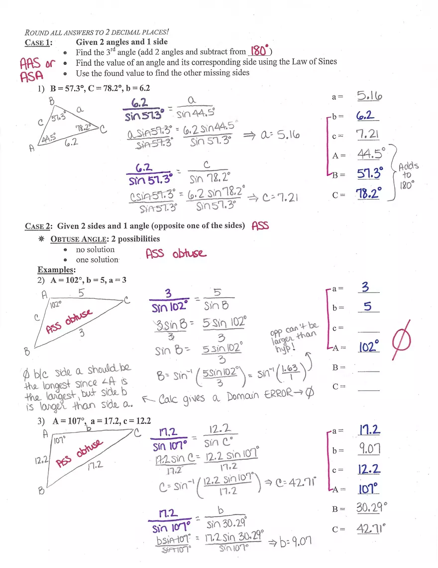 6.1 Law of Sines - Page 2