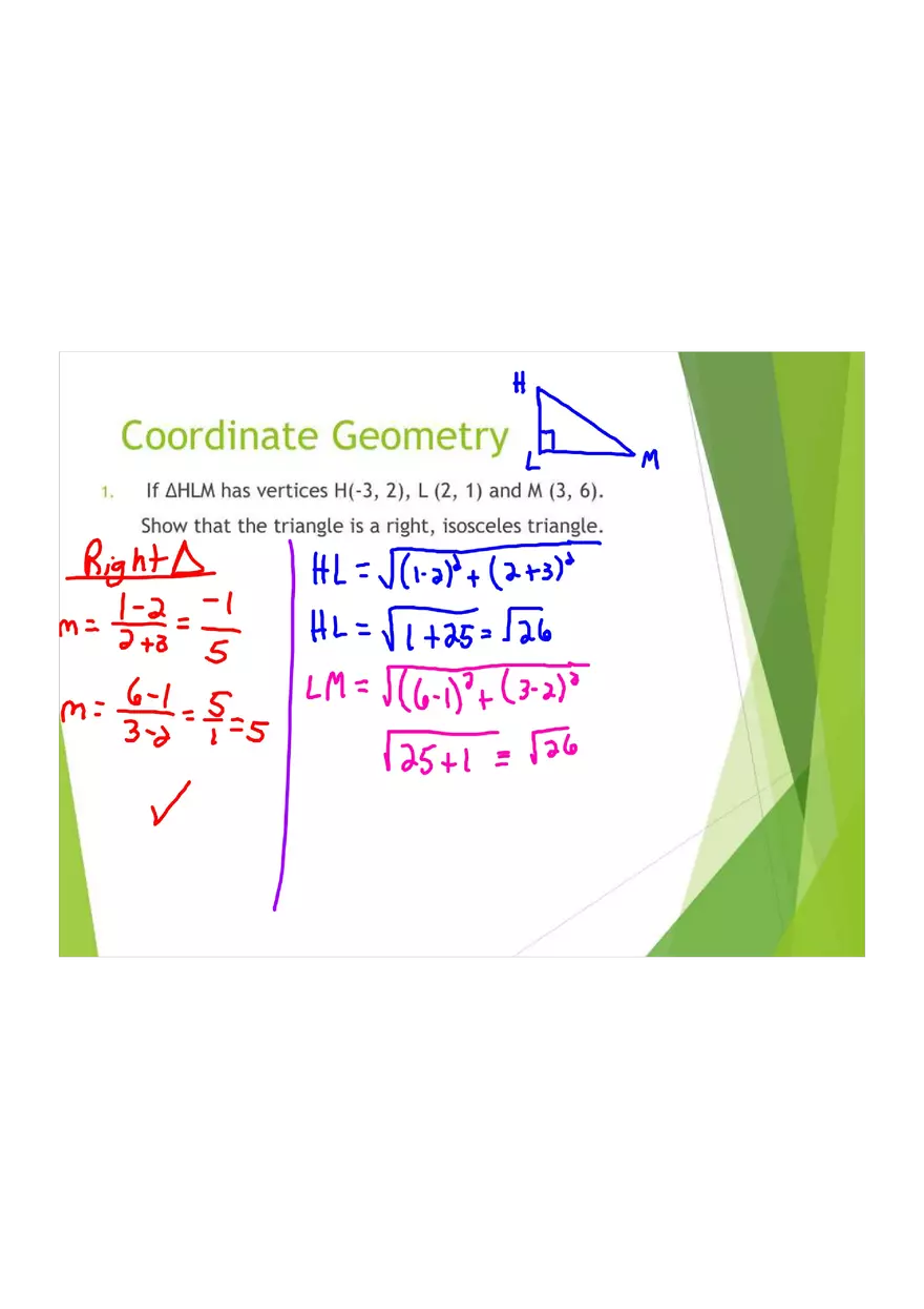 Distance Formula, Midpoint Formula - Page 11
