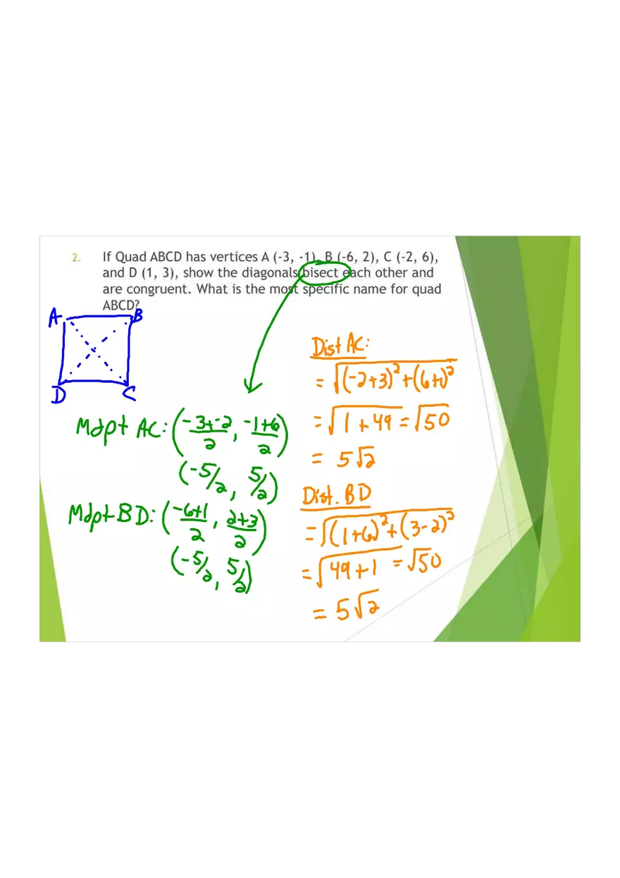 Distance Formula, Midpoint Formula - Page 12