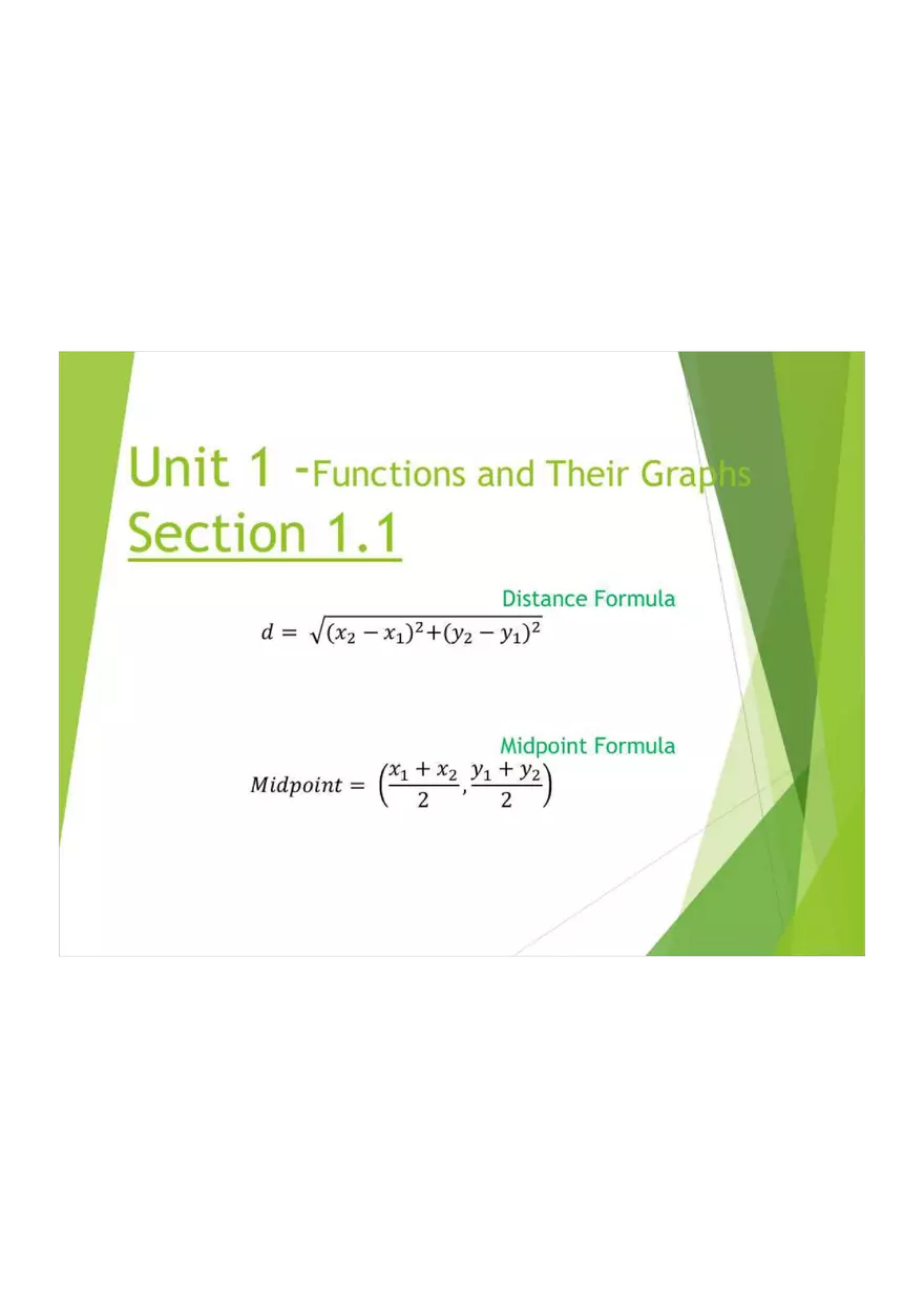 Distance Formula, Midpoint Formula - Page 1