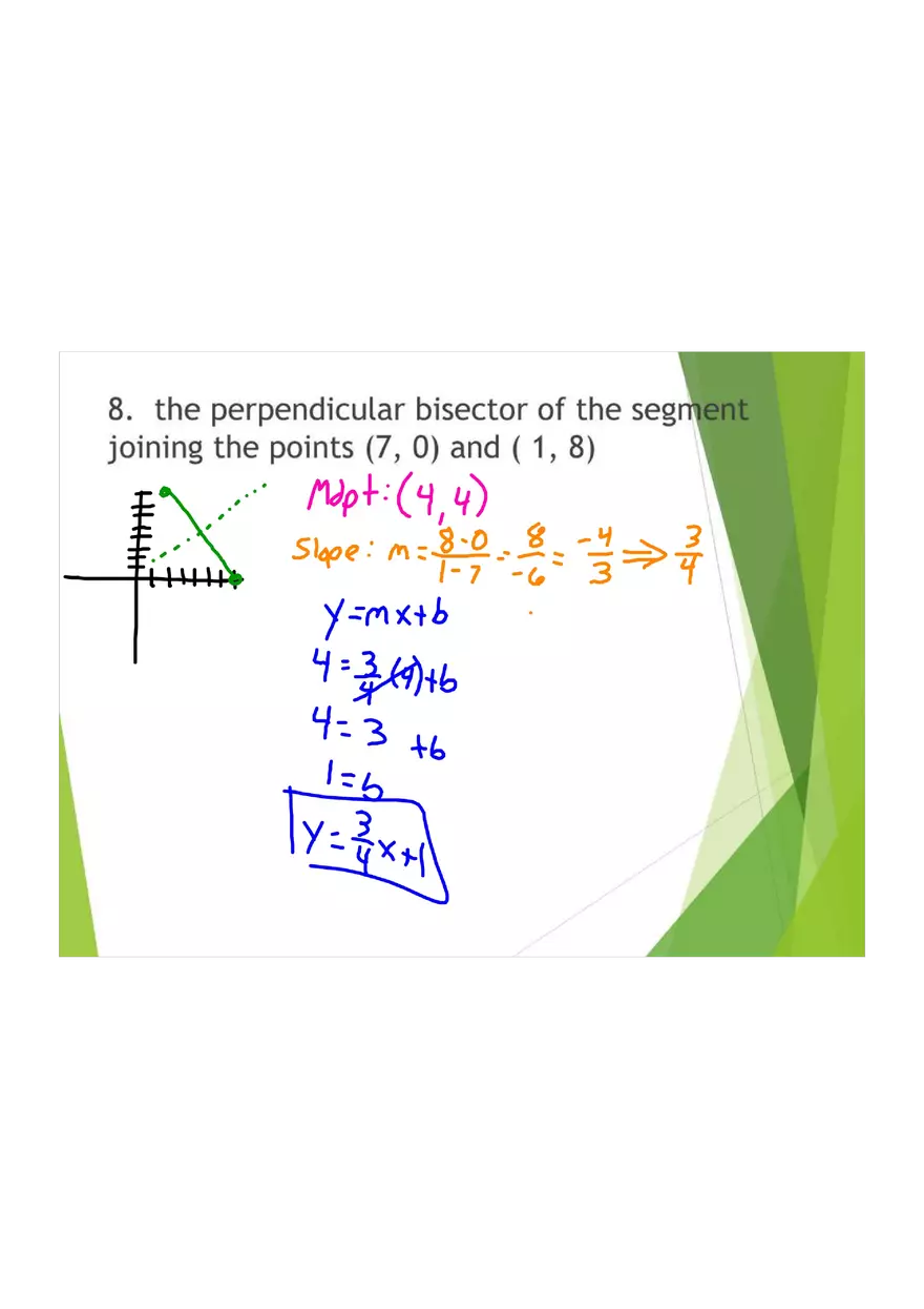 Distance Formula, Midpoint Formula - Page 3