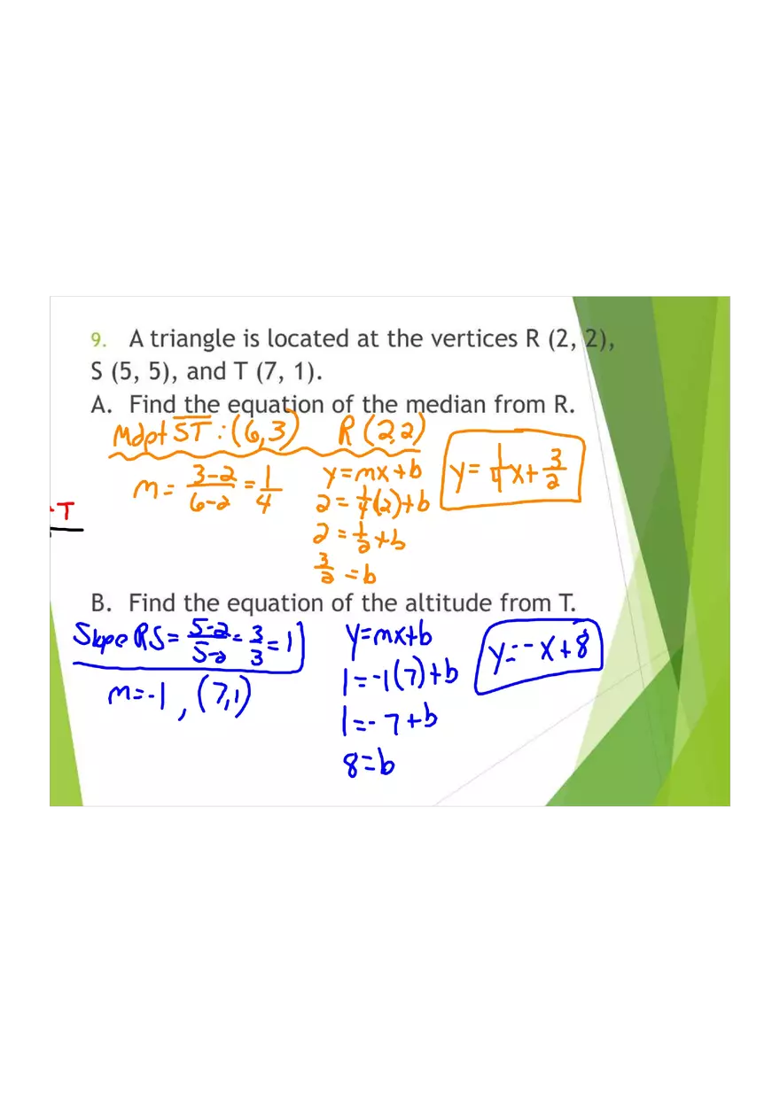 Distance Formula, Midpoint Formula - Page 4