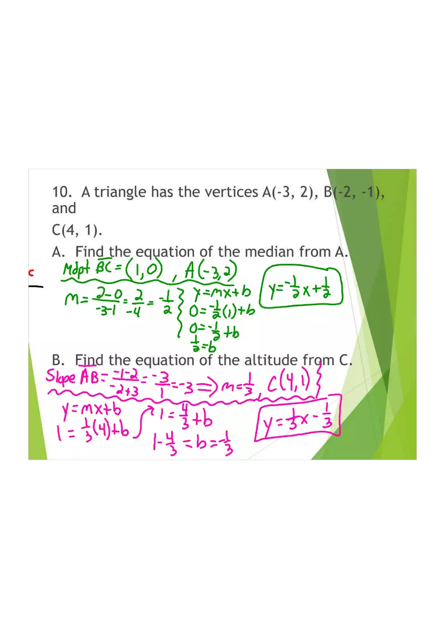 Distance Formula, Midpoint Formula - Page 5