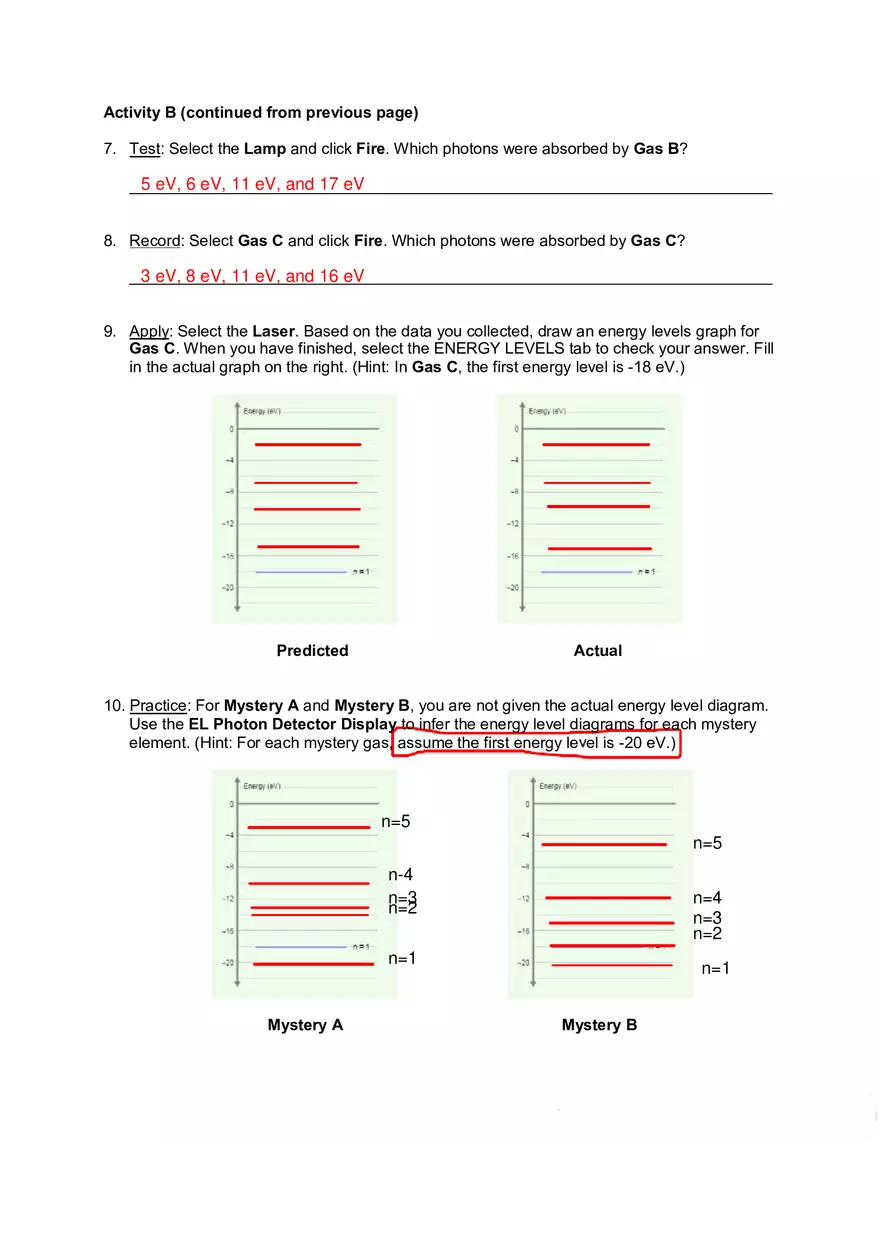 Student Exploration Bohr Model Introduction - Page 5