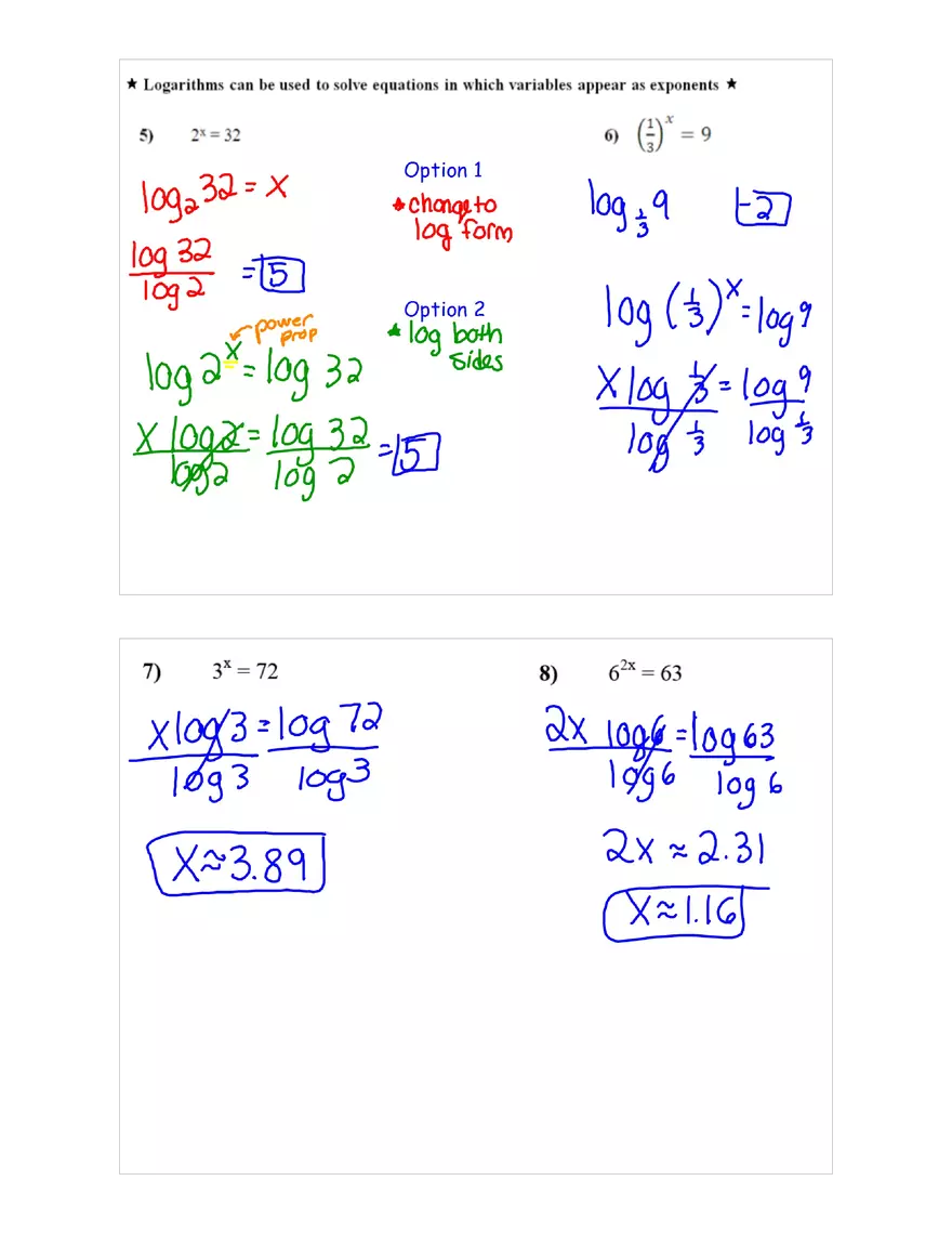 Solving Exponentials Notes - Page 6