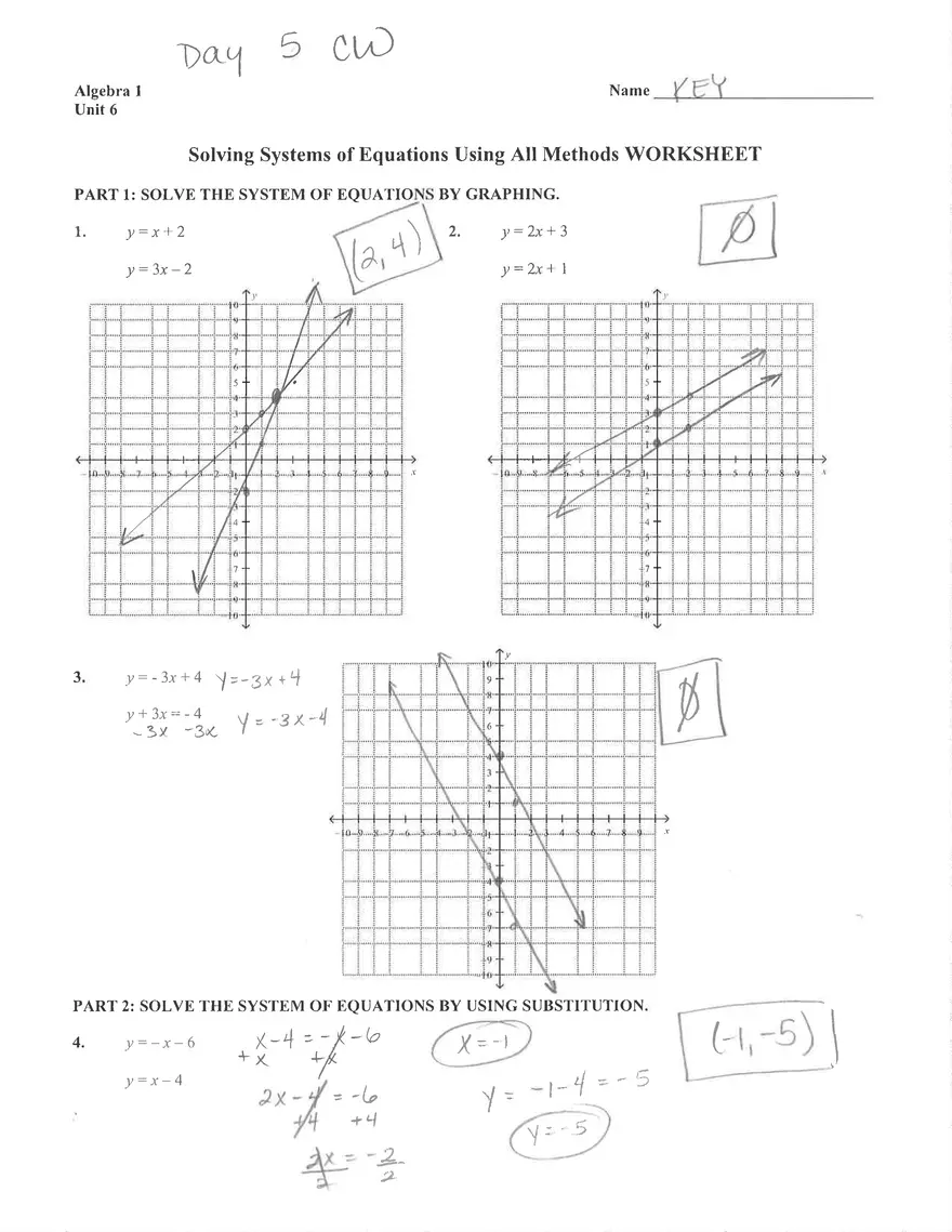 Review All 3 Systems CW and HW Answer Key - Page 1