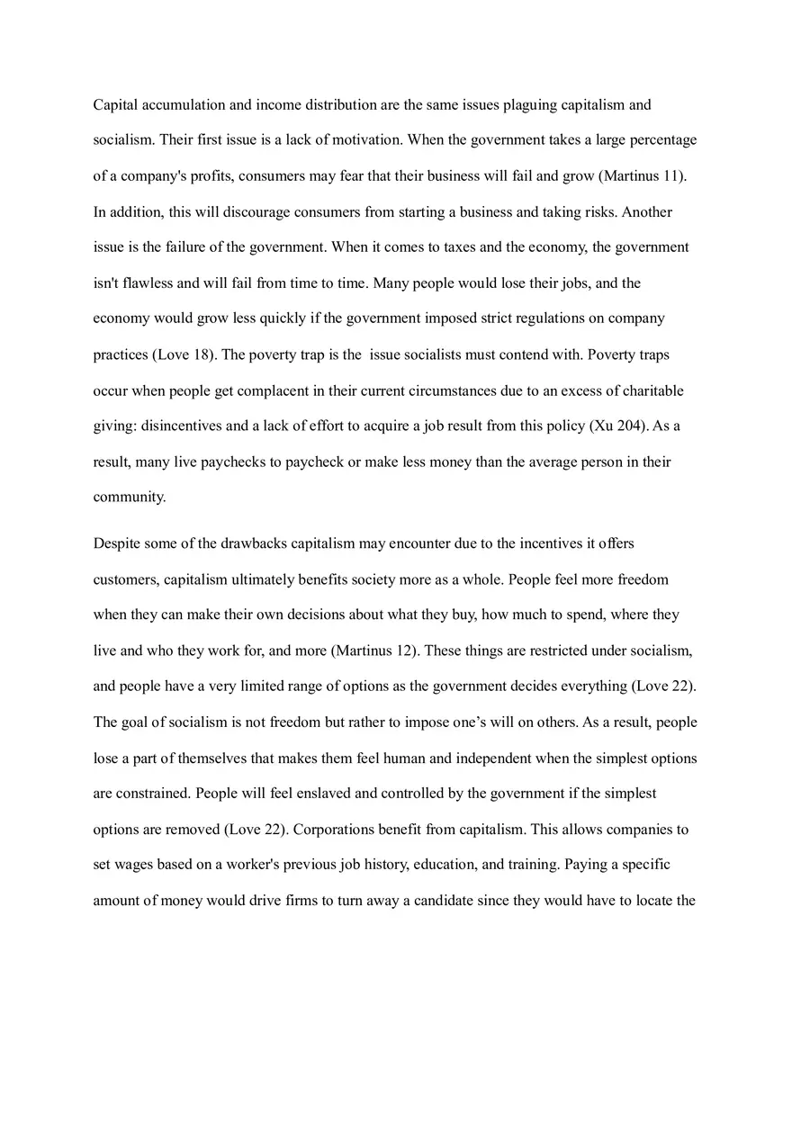 An Argumentative Essay on Capitalism and Socialism - Page 3