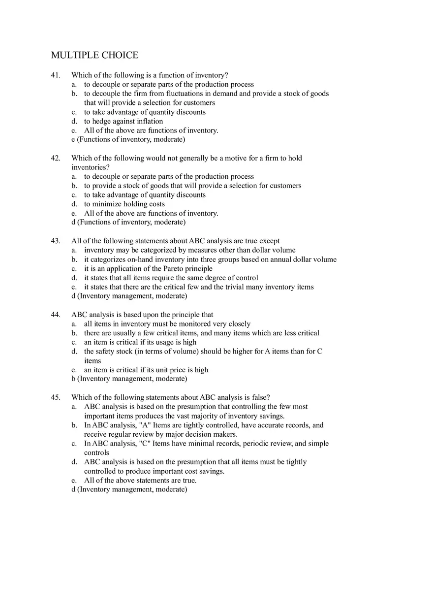 Inventory Management True Or False - Page 5