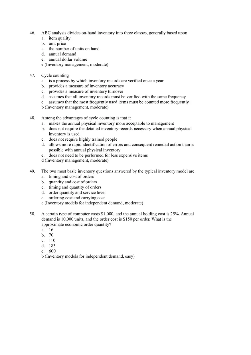 Inventory Management True Or False - Page 6