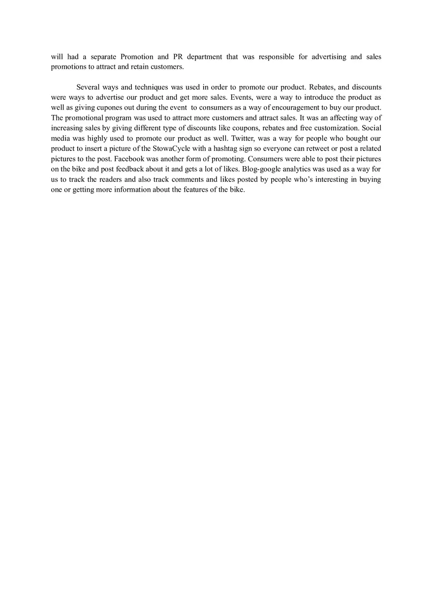 IMC Project Example - StowaCycle Is A Collapsable Folding Bicycle - Page 7