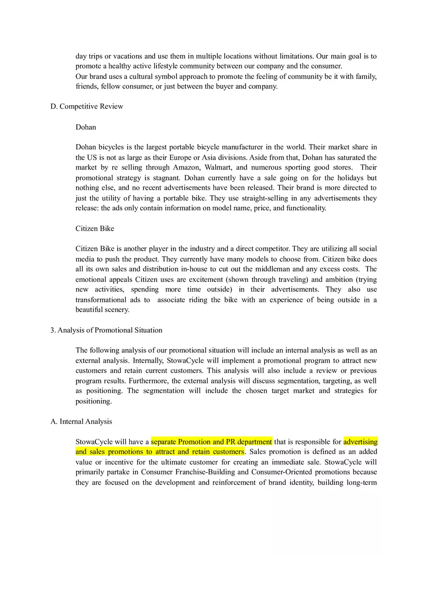 IMC Project Example - StowaCycle Is A Collapsable Folding Bicycle - Page 9