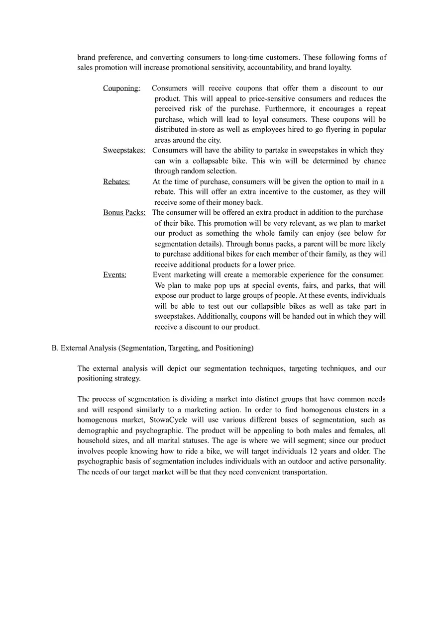 IMC Project Example - StowaCycle Is A Collapsable Folding Bicycle - Page 10