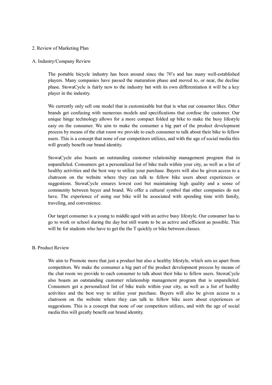 IMC Project Example - StowaCycle Is A Collapsable Folding Bicycle - Page 2