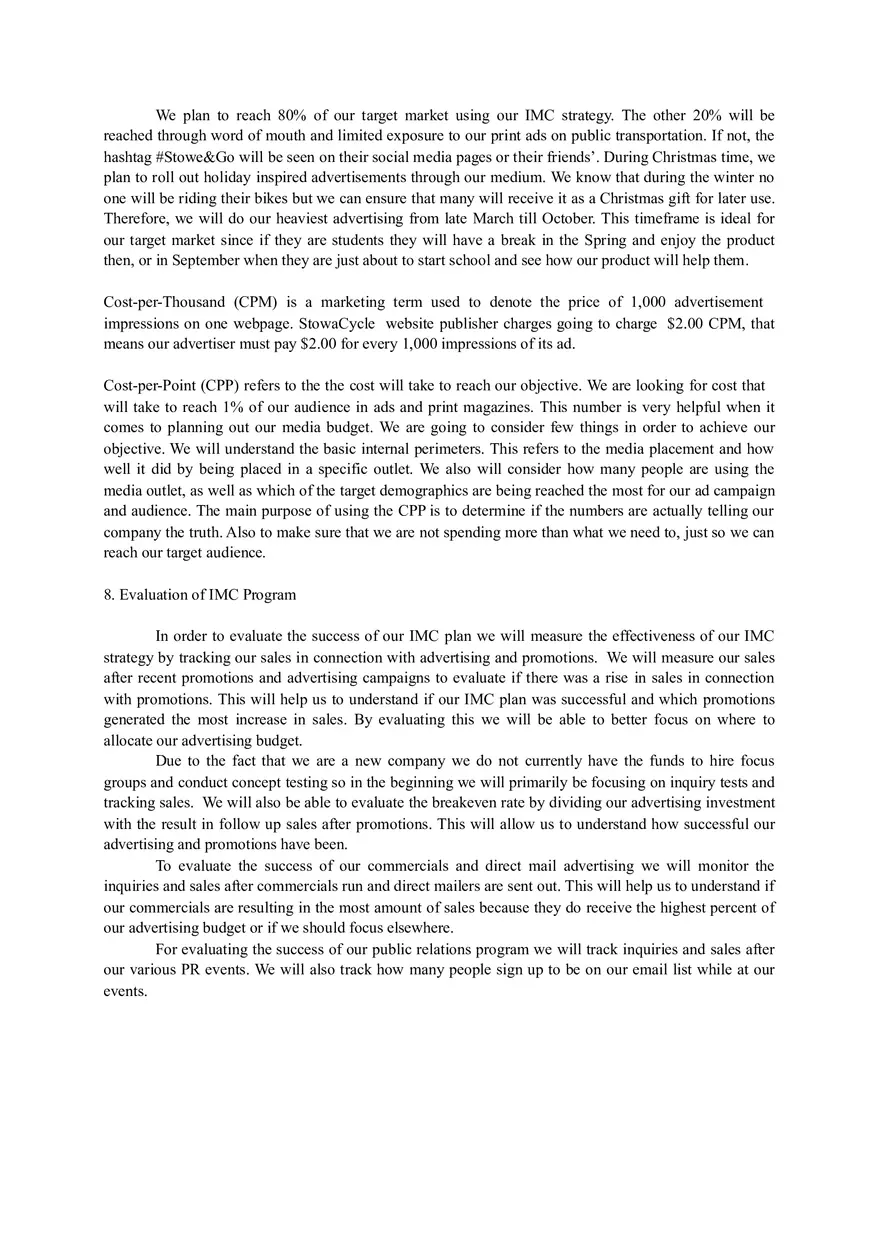 IMC Project Example - StowaCycle Is A Collapsable Folding Bicycle - Page 5