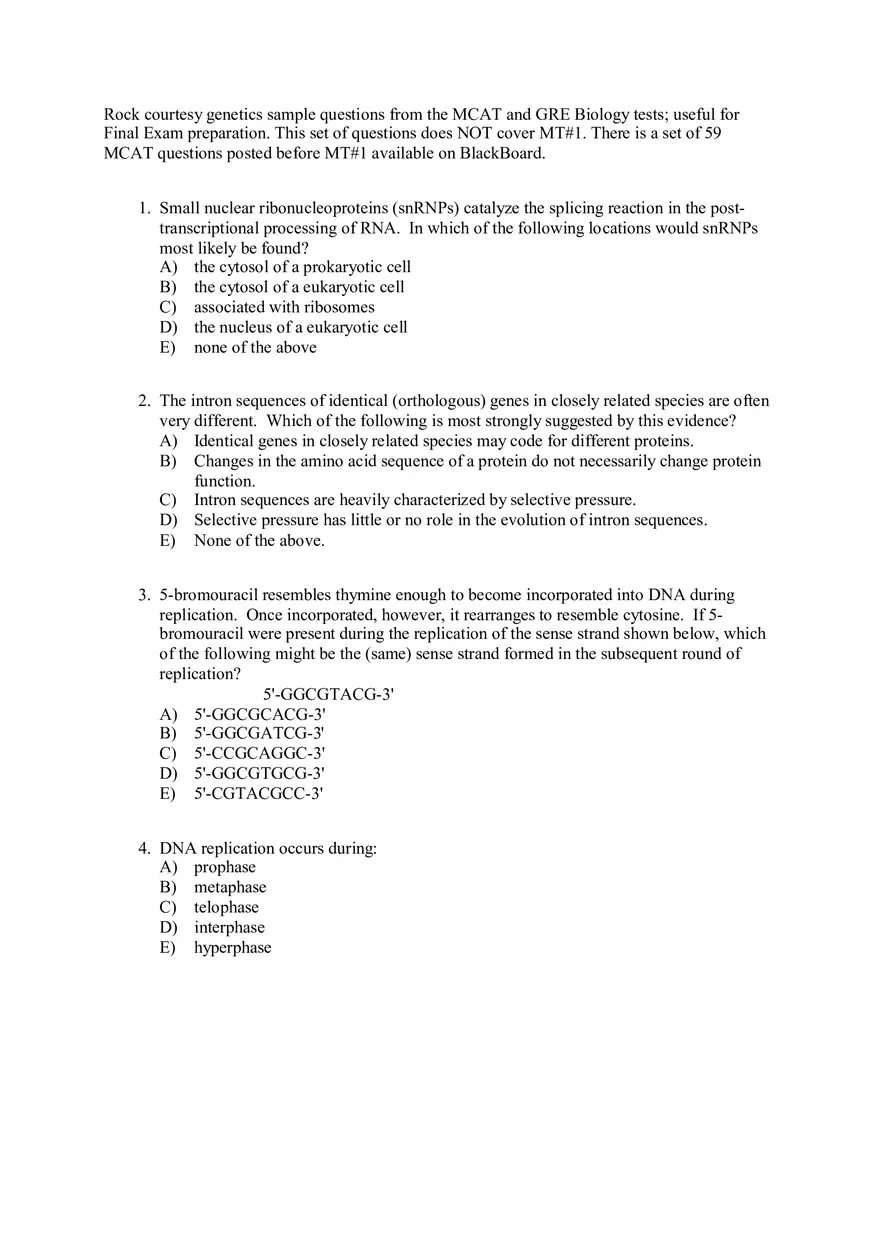 Special Examination Test for MCAT in Biology Pt1 - Page 2