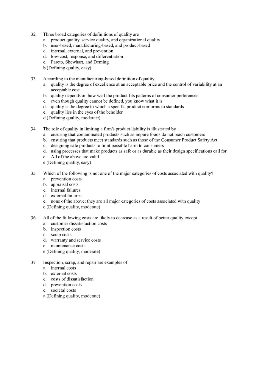 Managing Quality and Short Answers - Page 13