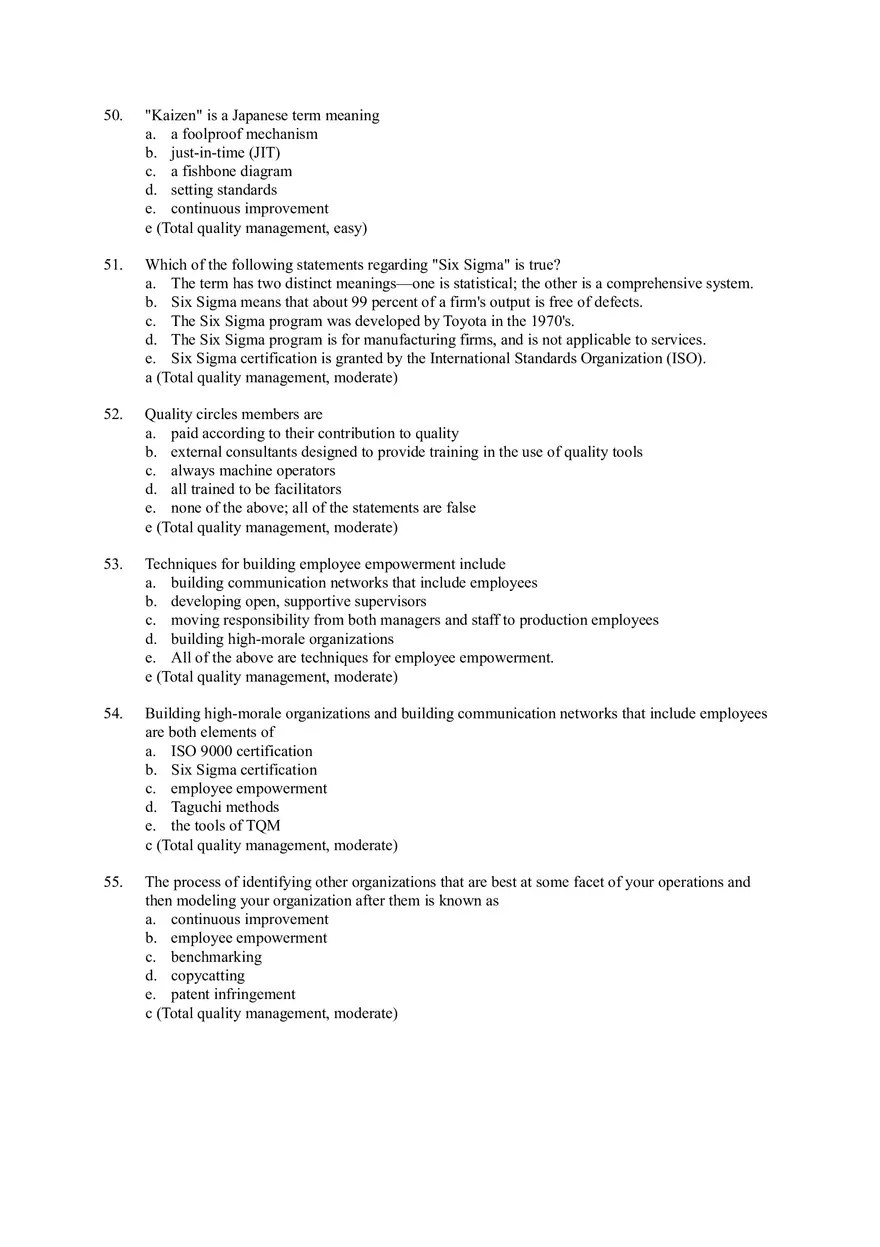 Managing Quality and Short Answers - Page 16