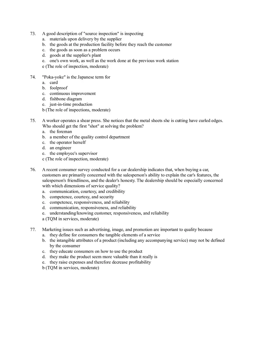 Managing Quality and Short Answers - Page 3