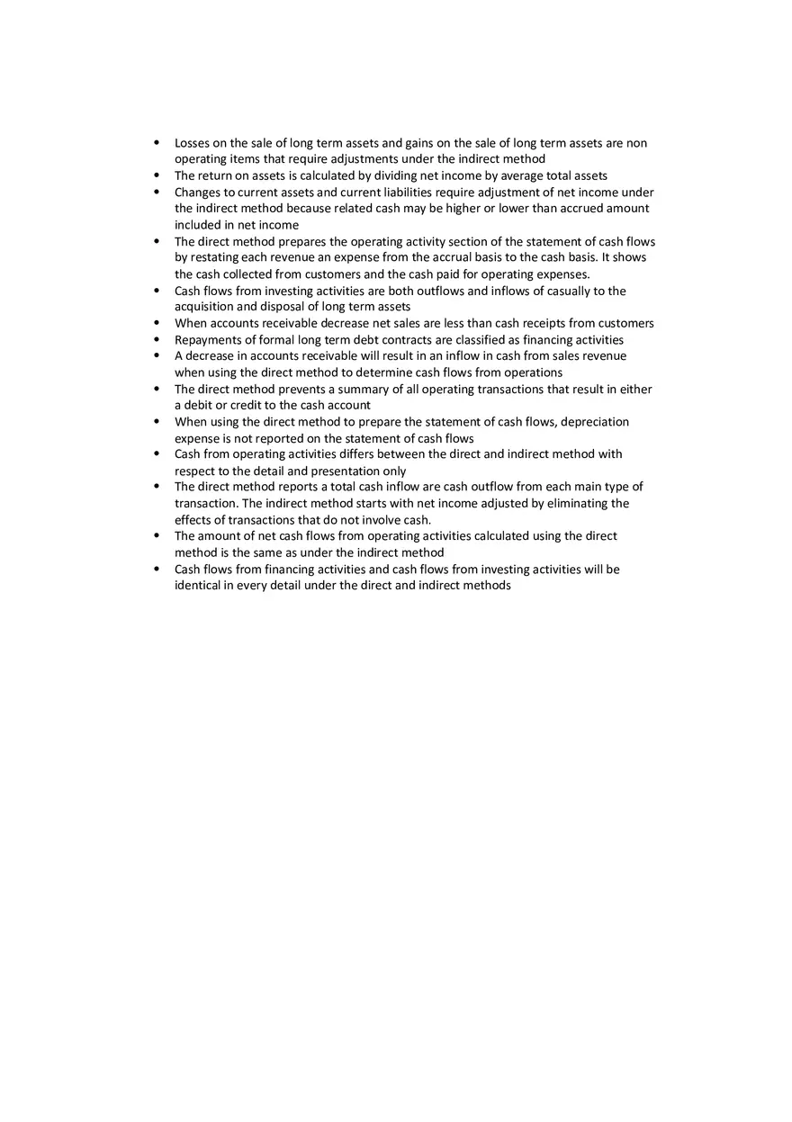 The Statement of Cash Flows Review Questions - Page 2