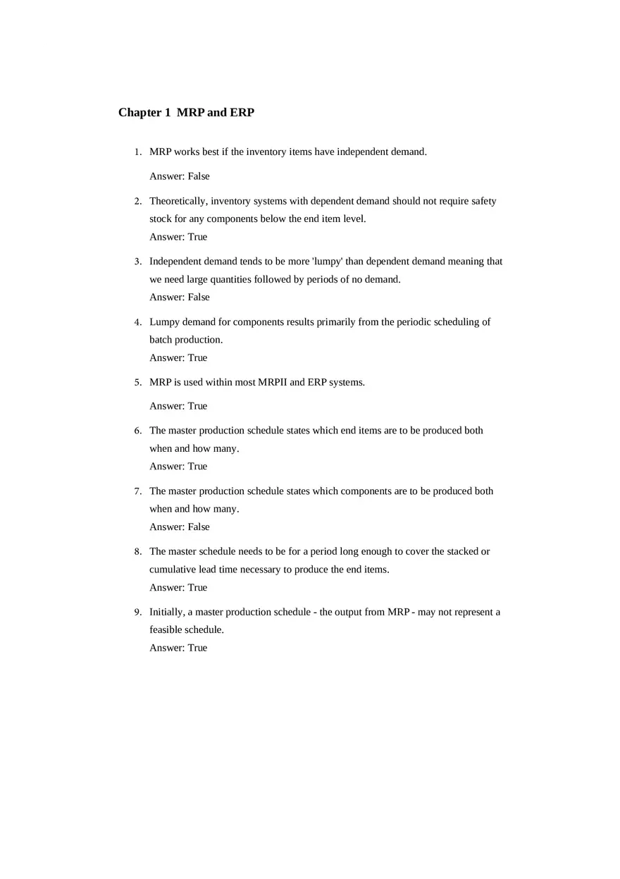 MRP and ERP Chapter 1 - Page 1