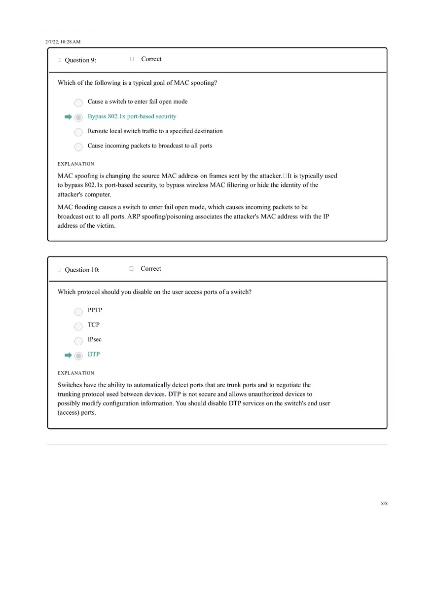 CSC Section Quiz - Page 8