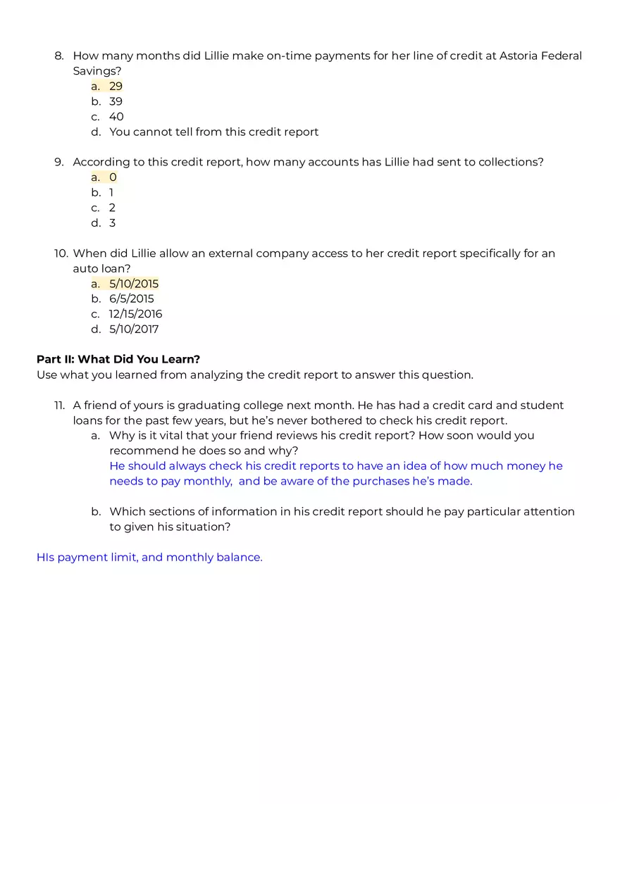 Credit Report Analysis - Page 2
