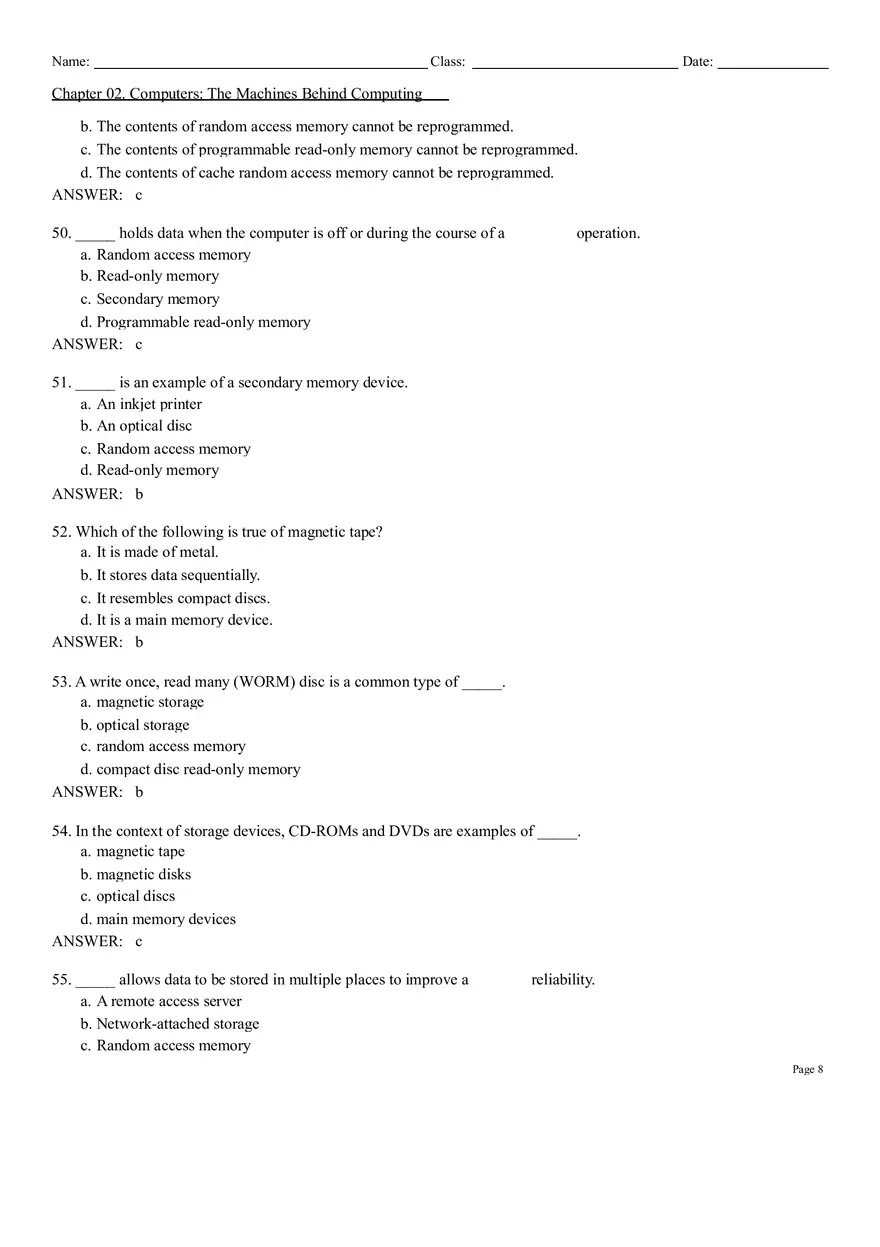 Computers The Machines Behind Computing Test Bank - Page 15