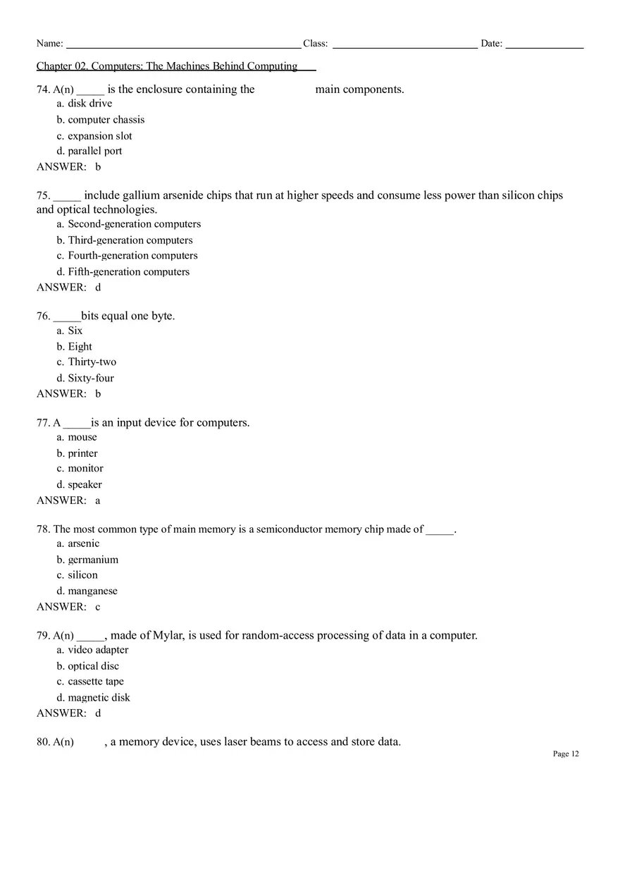 Computers The Machines Behind Computing Test Bank - Page 4