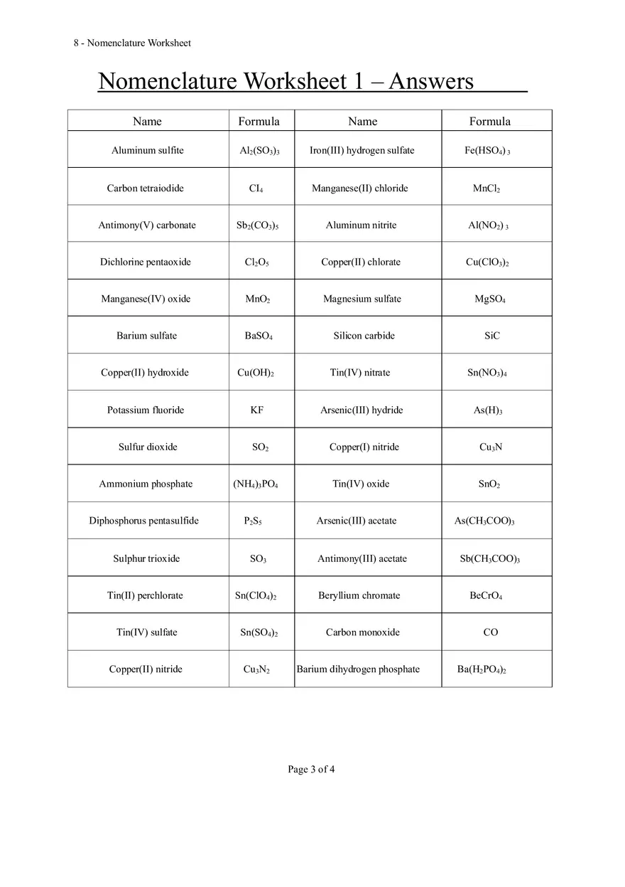 8 - Nomenclature Worksheet - Page 3