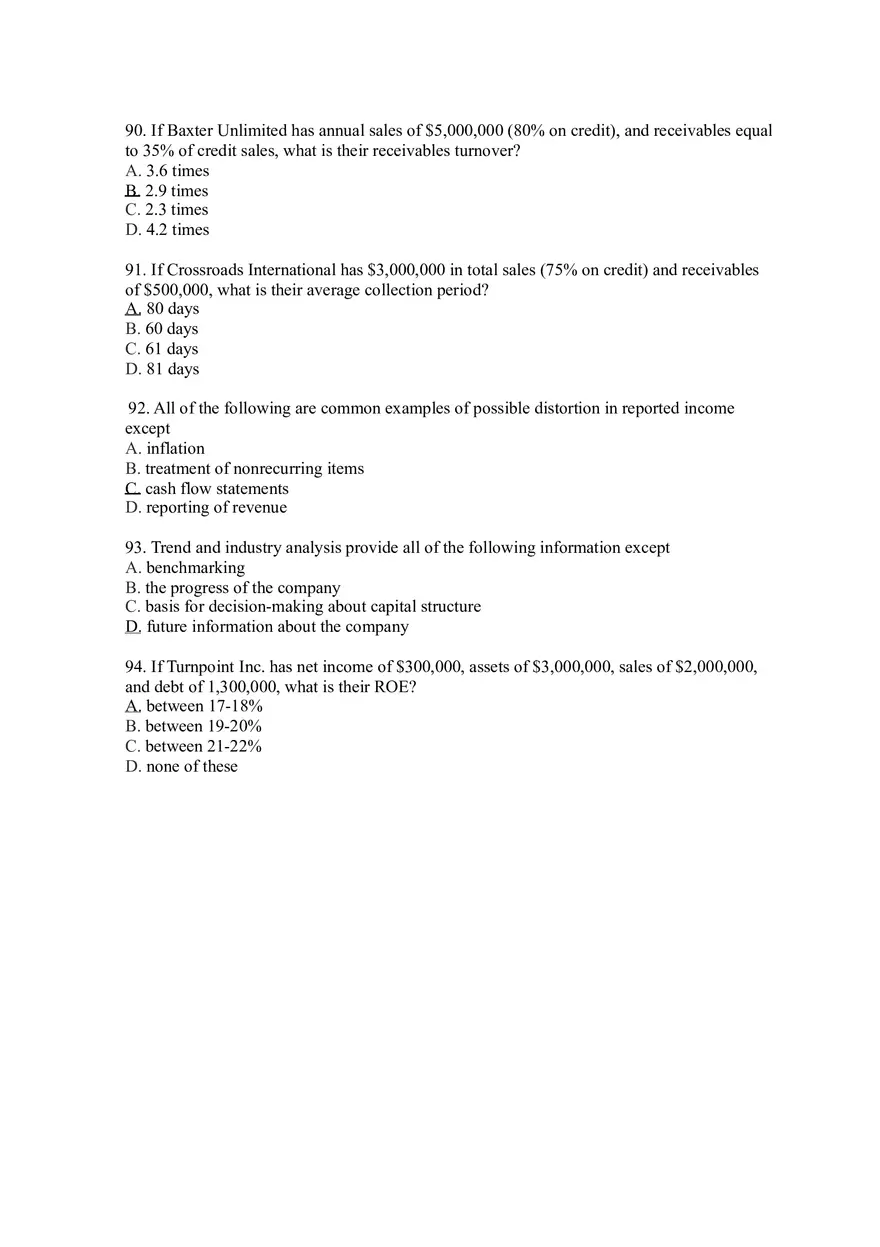 Practice Questions for Finance Chapter 3-4 - Page 9