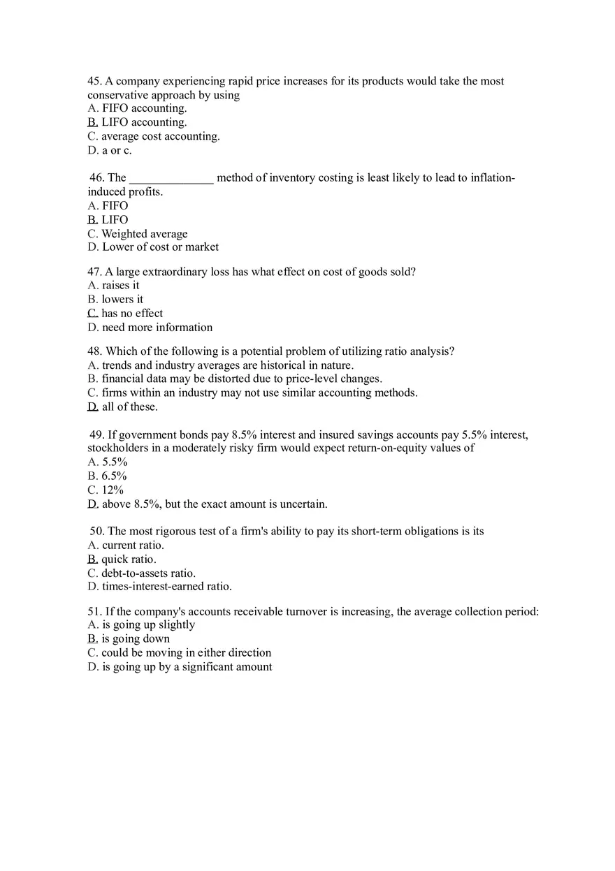 Practice Questions for Finance Chapter 3-4 - Page 16