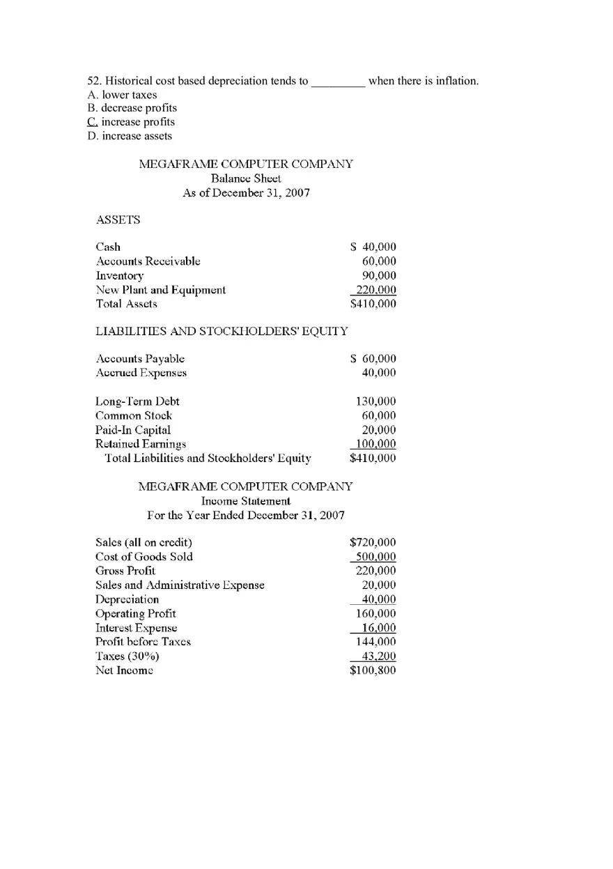 Practice Questions for Finance Chapter 3-4 - Page 17