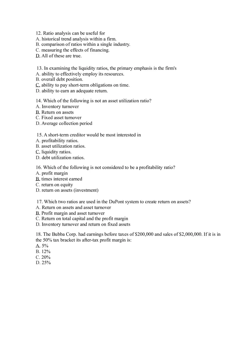 Practice Questions for Finance Chapter 3-4 - Page 2