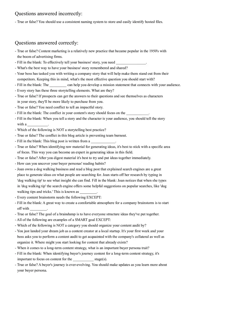 Content Marketing Questions - Page 1