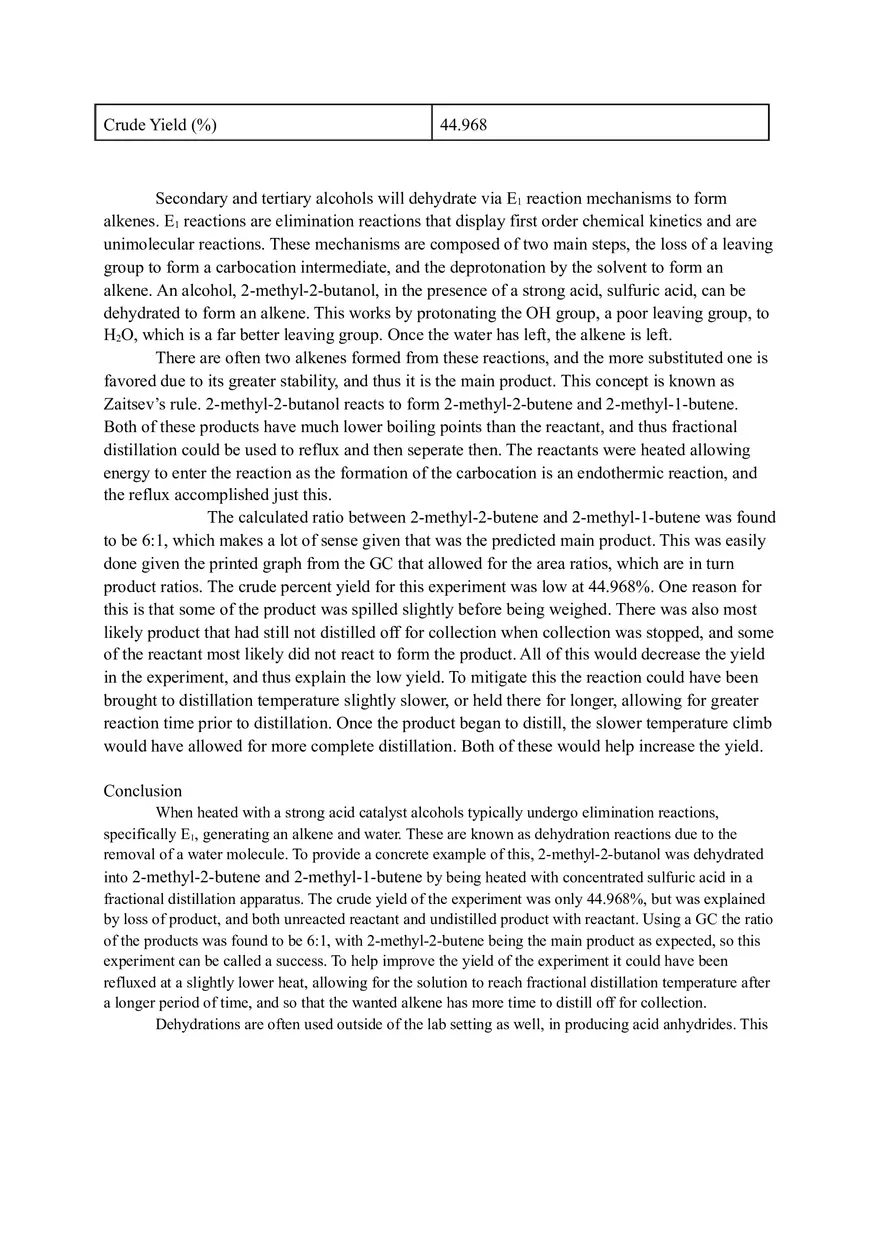 Alkenes by Acid-catalyzed Dehydration of an Alcohol (Sully) - Page 2
