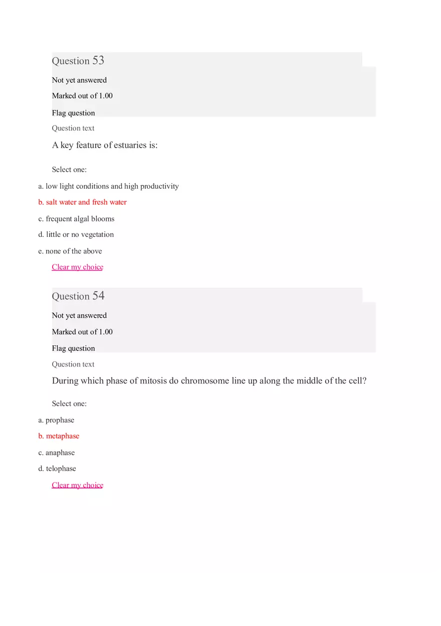 Quiz Unit 9 Introduction to Biology Part 3 - Page 7