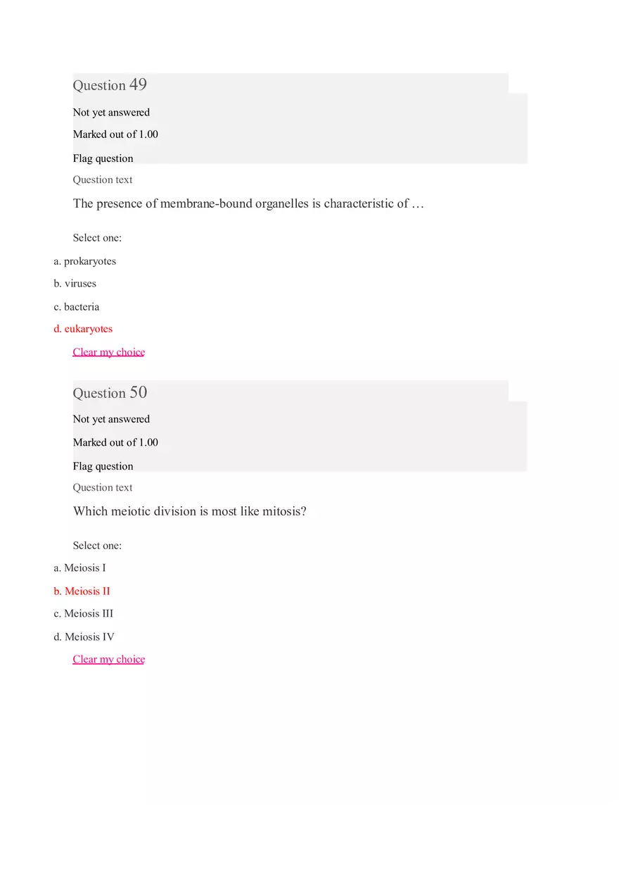 Quiz Unit 9 Introduction to Biology Part 3 - Page 5