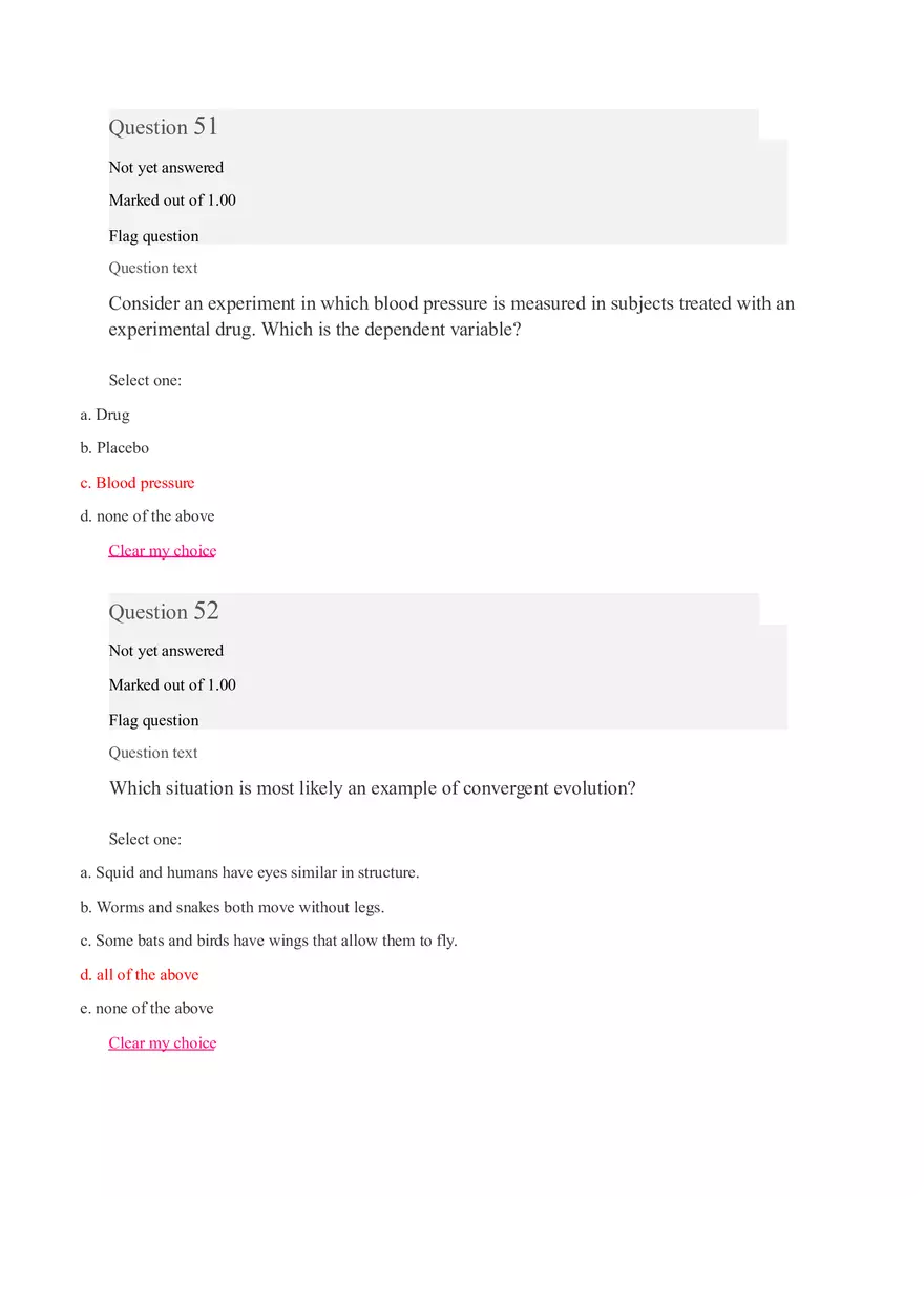 Quiz Unit 9 Introduction to Biology Part 3 - Page 6