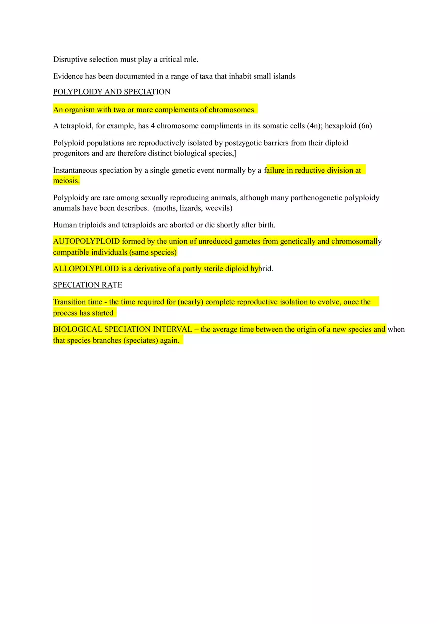 Speciation Modes of Speciation - Page 2