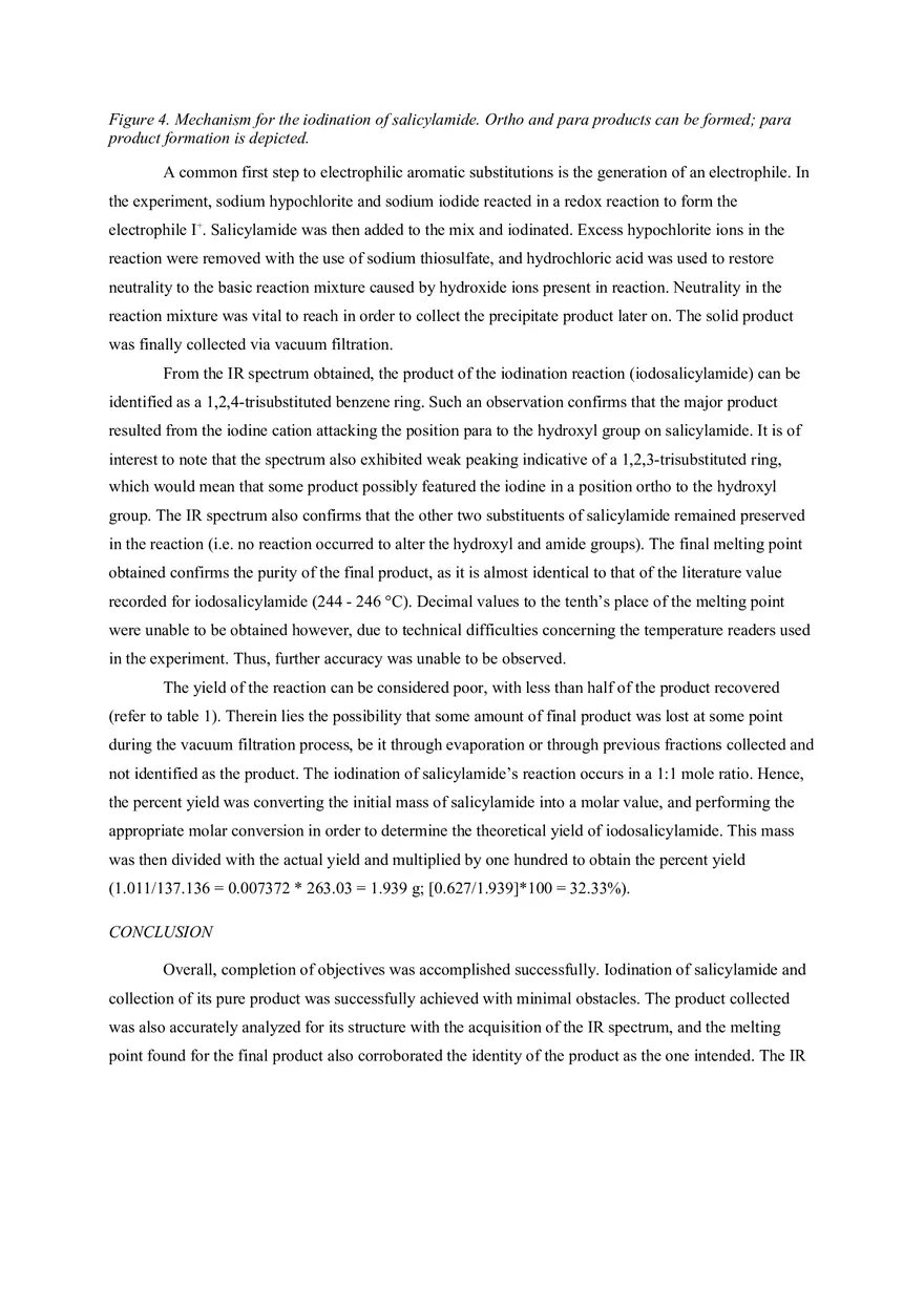 Experiment 6 Iodination of Salicylamide - Page 4