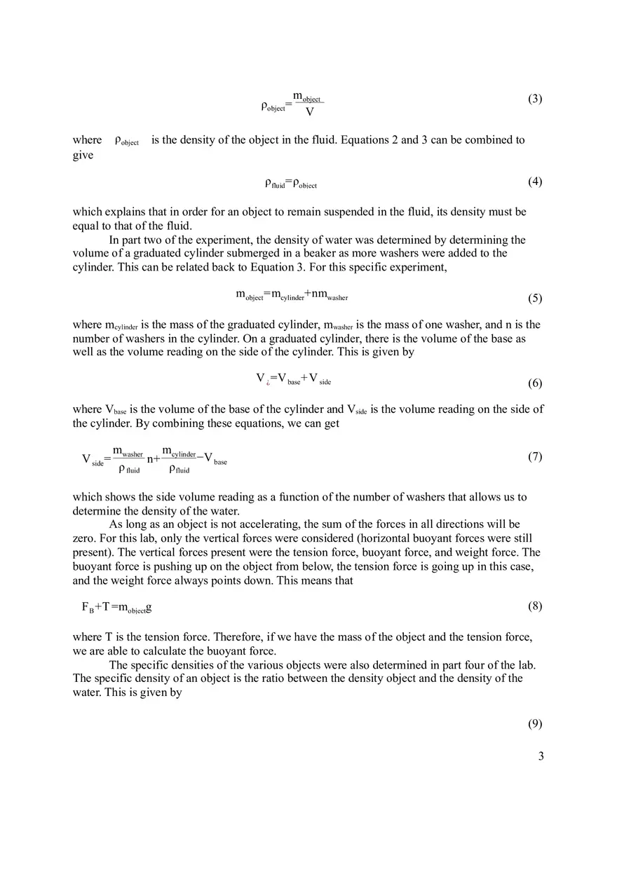 Archimedes’ Principle Lab Report - Page 2
