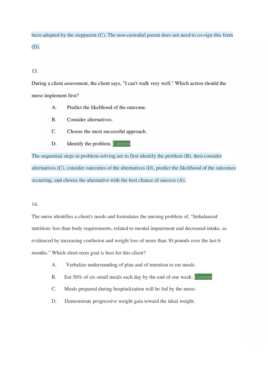HESI Critical Care Exam Questions Part 1 - Page 8