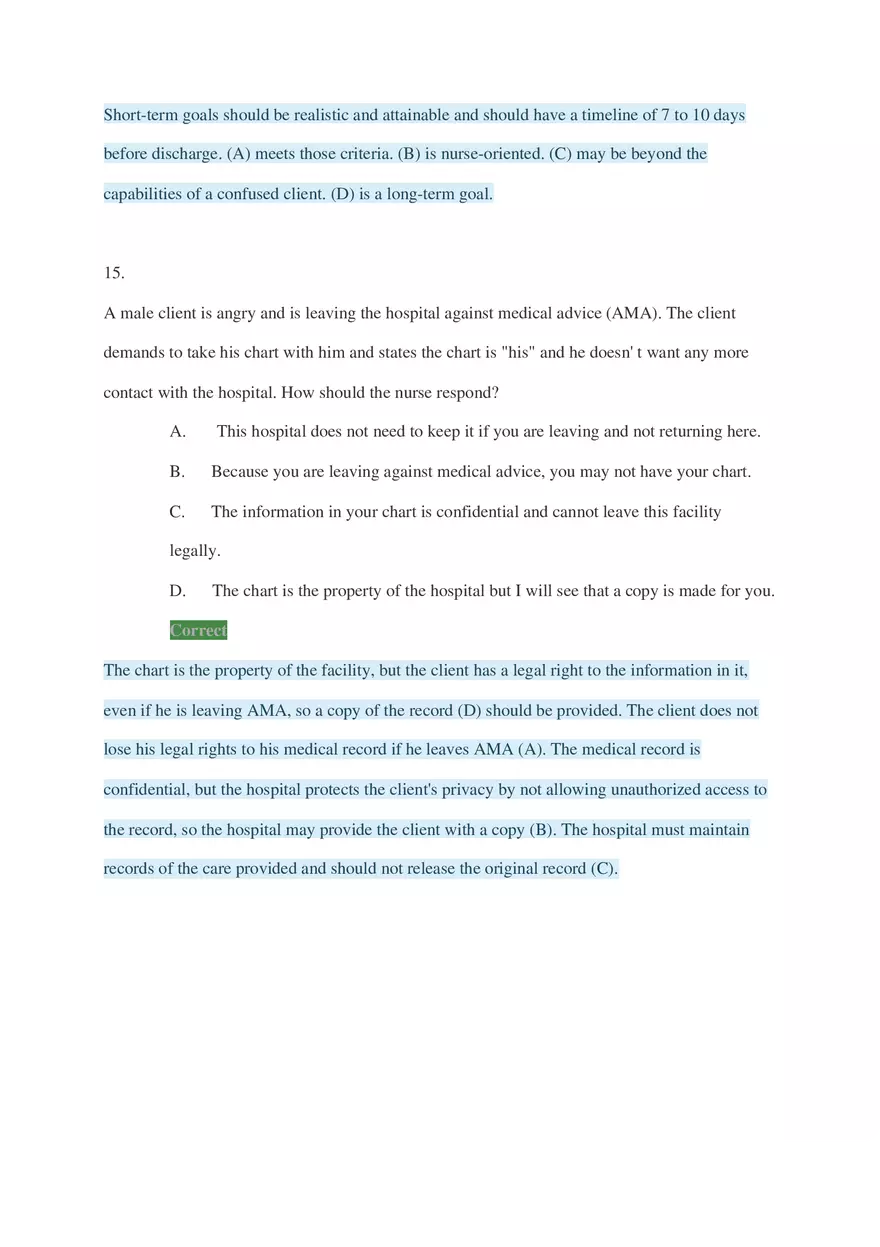 HESI Critical Care Exam Questions Part 1 - Page 9