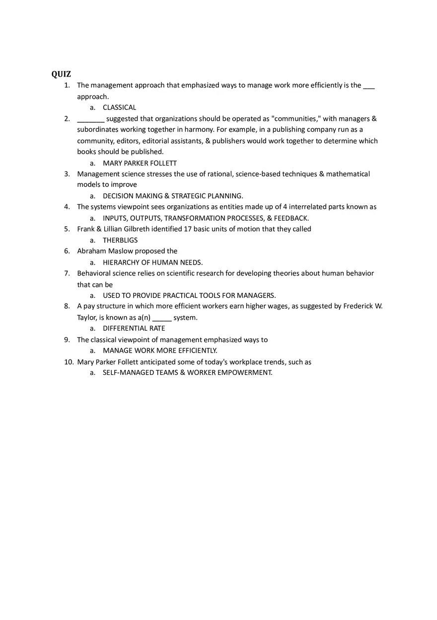 Management Approach Answers - Page 1